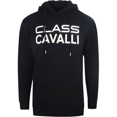 Cavalli Class Reverse Logo Schwarzer Kapuzenpullover Schwarz M Cavalli Class Reverse Logo Schwarzer Kapuzenpullover Schwarz M