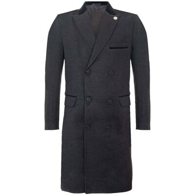 TruClothing Herren 3/4 grauer langer zweireihiger Crombie-Mantel Wollmantel Peaky Blinders Holzkohle 50 (Brust) TruClothing Herren 3/4 grauer langer zweireihiger Crombie-Mantel Wollmantel Peaky Blinders Holzkohle 50 (Brust)