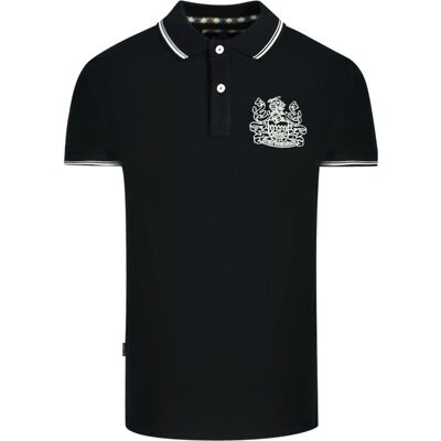 Aquascutum Aldis Schwarzes Poloshirt mit Spitze Schwarz M Aquascutum Aldis Schwarzes Poloshirt mit Spitze Schwarz M