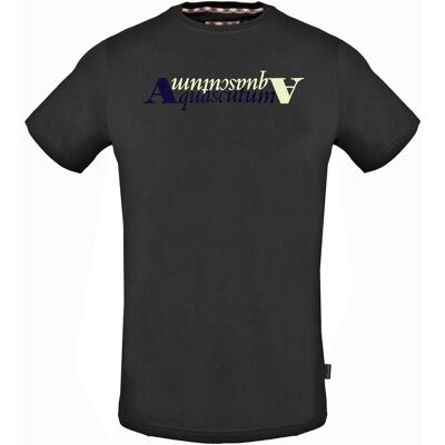 Aquascutum Reflexion Logo Schwarzes T-Shirt Schwarz S Aquascutum Reflexion Logo Schwarzes T-Shirt Schwarz S