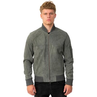 Infinity Leather Herren Ziegenwildleder MA-1 Bomberjacke-Auckland Grau XS Infinity Leather Herren Ziegenwildleder MA-1 Bomberjacke-Auckland Grau XS