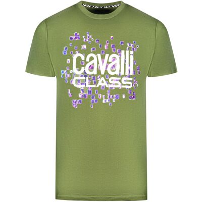 Cavalli Class Skalen-Design-Logo grünes T-Shirt Grün 2XL Cavalli Class Skalen-Design-Logo grünes T-Shirt Grün 2XL