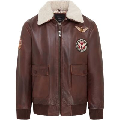 Infinity Leather Braune Flieger-Bomberjacke aus Rindsleder für Herren - Akhiok Braun S Infinity Leather Braune Flieger-Bomberjacke aus Rindsleder für Herren - Akhiok Braun S