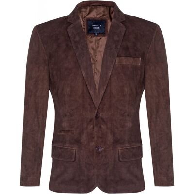 Infinity Leather Blazer, Wildlederjacke, weicher italienischer Ledermantel Braun 2XL Infinity Leather Blazer, Wildlederjacke, weicher italienischer Ledermantel Braun 2XL