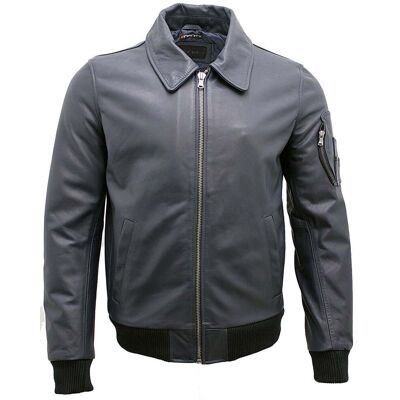 Infinity Leather A2 Bomberjacke der US Airforce aus Rindsleder Blau/Marineblau 2XL Infinity Leather A2 Bomberjacke der US Airforce aus Rindsleder Blau/Marineblau 2XL