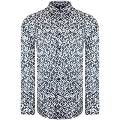 Ted Baker Capua Mens White/Navy Ditsy Blumenhemd Weiß/Marineblau M Ted Baker Capua Mens White/Navy Ditsy Blumenhemd Weiß/Marineblau M
