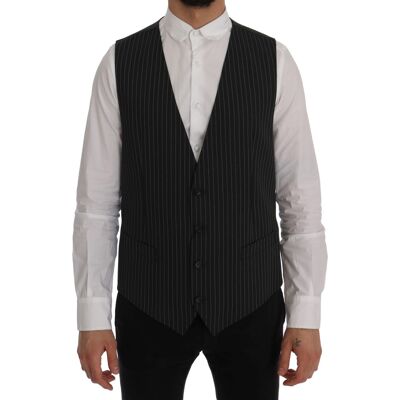 Dolce & Gabbana Graue Stretch-Weste aus Wolle Grau XL Dolce & Gabbana Graue Stretch-Weste aus Wolle Grau XL