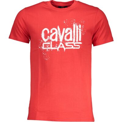 Cavalli Class Farbkleks-Logo Rotes T-Shirt Rot 2XL Cavalli Class Farbkleks-Logo Rotes T-Shirt Rot 2XL