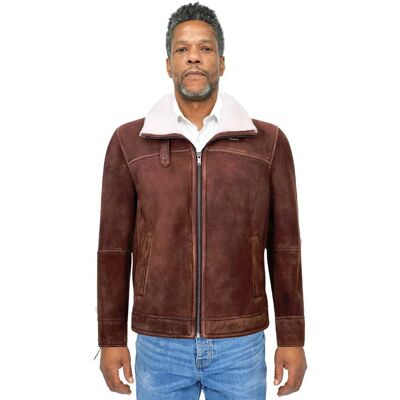 Infinity Leather Herren-Harrington-Bomberjacke aus Schafsleder-Luanda Braun XS Infinity Leather Herren-Harrington-Bomberjacke aus Schafsleder-Luanda Braun XS