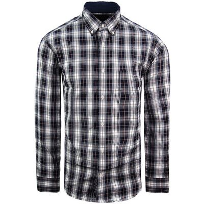 Eden Park Regular Fit Herren-Karohemd Schwarz-Weiss M Eden Park Regular Fit Herren-Karohemd Schwarz-Weiss M