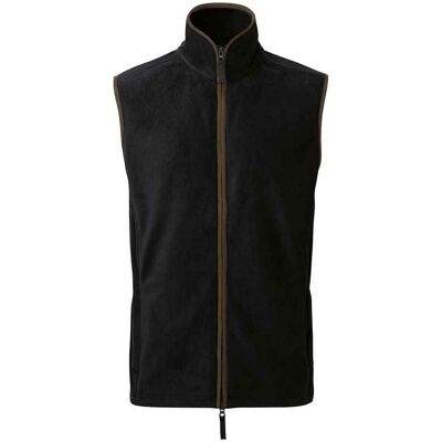 Premier Mens Artisan Fleece Gilet in Übergröße (Schwarz/Braun) Schwarz L Premier Mens Artisan Fleece Gilet in Übergröße (Schwarz/Braun) Schwarz L