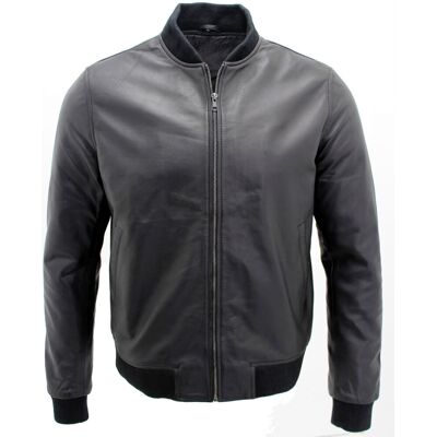Infinity Leather Varsity Leder Bomberjacke Schwarz XS Infinity Leather Varsity Leder Bomberjacke Schwarz XS