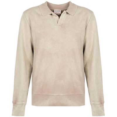 Guess Sweatshirt Polo-Kragen Herren Beige Beige M Guess Sweatshirt Polo-Kragen Herren Beige Beige M