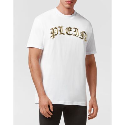 Philipp Plein T-Shirt Gothic Plein Weiß & Gold XL Philipp Plein T-Shirt Gothic Plein Weiß & Gold XL