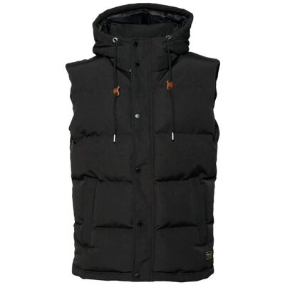 Superdry Herren Kapuzenloser Everest-Daunenjacke Schwarz S Superdry Herren Kapuzenloser Everest-Daunenjacke Schwarz S