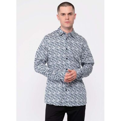 Ted Baker Capua Mens White/Navy Ditsy Blumenhemd Blau Weiss L Ted Baker Capua Mens White/Navy Ditsy Blumenhemd Blau Weiss L