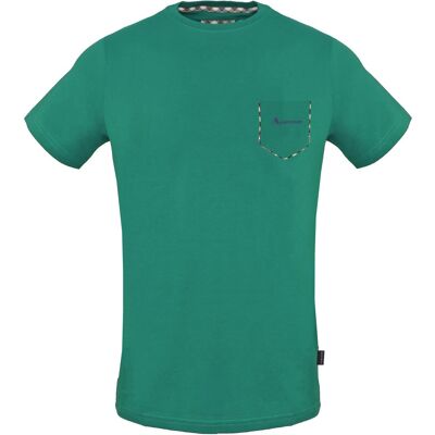 Aquascutum Check Pocket Trim Grünes T-Shirt Schwarz S Aquascutum Check Pocket Trim Grünes T-Shirt Schwarz S