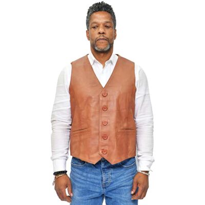 Infinity Leather Klassische Herren-Lederweste-Chester Bräunen M Infinity Leather Klassische Herren-Lederweste-Chester Bräunen M