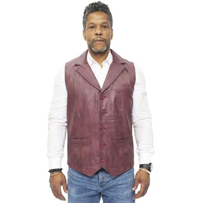 Infinity Leather Herren Smart Classic Lederweste-Bristol Burgund M Infinity Leather Herren Smart Classic Lederweste-Bristol Burgund M