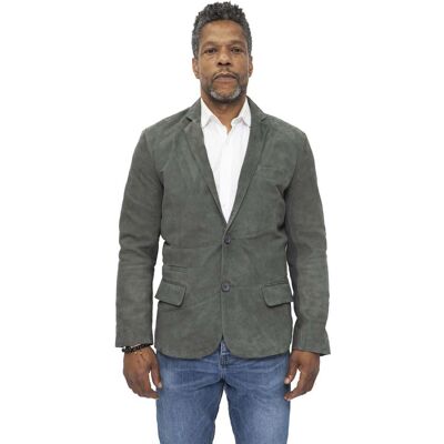 Infinity Leather Schlanker italienischer Herren-Blazer aus Ziegenveloursleder – Alexandria Grau S Infinity Leather Schlanker italienischer Herren-Blazer aus Ziegenveloursleder – Alexandria Grau S