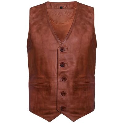 Infinity Leather Hellbraune Lederweste, formelle traditionelle Gilet-Weste Bräunen XS Infinity Leather Hellbraune Lederweste, formelle traditionelle Gilet-Weste Bräunen XS