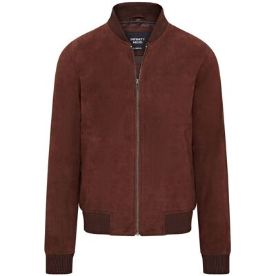 Infinity Leather Weiche MA-1 Varsity Bomberjacke aus Ziegenwildleder f�r Herren - Dalian Braun L Infinity Leather Weiche MA-1 Varsity Bomberjacke aus Ziegenwildleder f�r Herren - Dalian Braun L