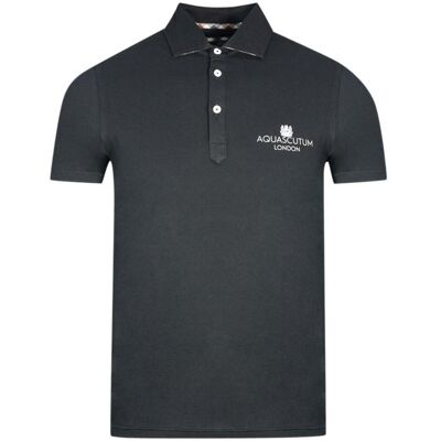 Aquascutum London Bold Logo Schwarzes Poloshirt Schwarz M Aquascutum London Bold Logo Schwarzes Poloshirt Schwarz M