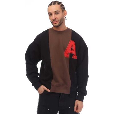 Ambush VARSITY Sweatshirt mit Rundhalsausschnitt aus Fleece-Baumwolle in Braun, Schwarz Schwarz L Ambush VARSITY Sweatshirt mit Rundhalsausschnitt aus Fleece-Baumwolle in Braun, Schwarz Schwarz L