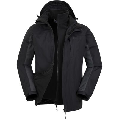 Mountain Warehouse Herren Thunderstorm 3 in 1 Wasserdichte Jacke (Grau) Grau M Mountain Warehouse Herren Thunderstorm 3 in 1 Wasserdichte Jacke (Grau) Grau M