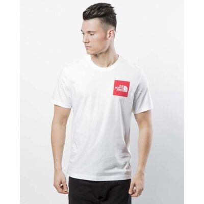 The North Face Herren Feines Kurzarm-T-Shirt Weiß/Rot Weiß S The North Face Herren Feines Kurzarm-T-Shirt Weiß/Rot Weiß S