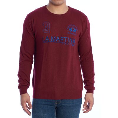 LA MARTINA Regular Fit Rundhalspullover XMS300-YV021 Herren Bordo M LA MARTINA Regular Fit Rundhalspullover XMS300-YV021 Herren Bordo M
