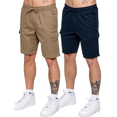 Kruze By Enzo Kruze 2er-Pack Herren Cargo-Shorts - BEIGE/NVY Mehrfarben S Kruze By Enzo Kruze 2er-Pack Herren Cargo-Shorts - BEIGE/NVY Mehrfarben S