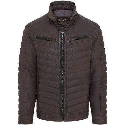 Infinity Leather Braune gesteppte Bomberjacke aus Pufferleder für Herren - Torpoint Braun L Infinity Leather Braune gesteppte Bomberjacke aus Pufferleder für Herren - Torpoint Braun L