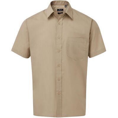 Premier Herren Popelin-Hemd, kurzärmlig (Khaki) Khaki 18 Zoll Premier Herren Popelin-Hemd, kurzärmlig (Khaki) Khaki 18 Zoll