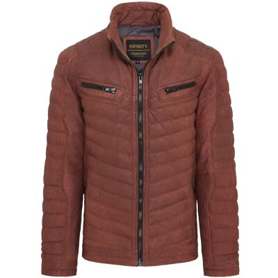 Infinity Leather Hellbraune gesteppte Bomberjacke aus Pufferleder für Herren - Torpoint Bräunen L Infinity Leather Hellbraune gesteppte Bomberjacke aus Pufferleder für Herren - Torpoint Bräunen L