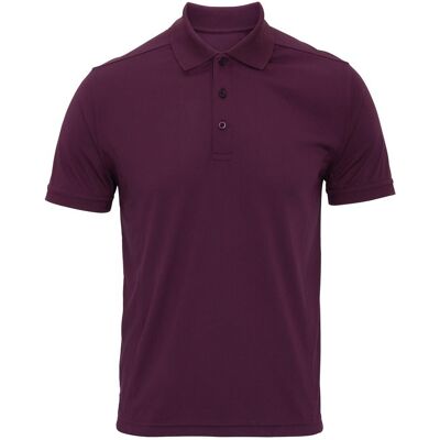 Premier Herren Coolchecker Pique Polo Shirt (Aubergine) Lila L Premier Herren Coolchecker Pique Polo Shirt (Aubergine) Lila L