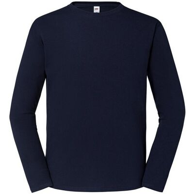 Fruit of the Loom Herren Iconic 195 Premium Ringspun Baumwolle Langarm T-Shirt (Deep Navy) Blau XL Fruit of the Loom Herren Iconic 195 Premium Ringspun Baumwolle Langarm T-Shirt (Deep Navy) Blau XL