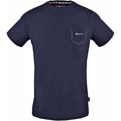 T-Shirt Aquascutum Pour Homme en Bleu Marine Marine S T-Shirt Aquascutum Pour Homme en Bleu Marine Marine S