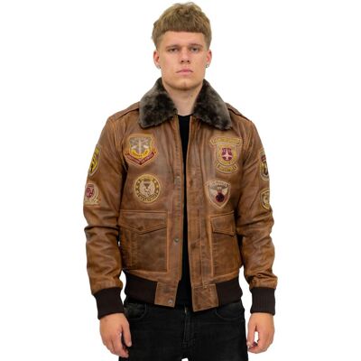 Infinity Leather Herren Leder Air Force Bomberjacke - Belgrad Braun S Infinity Leather Herren Leder Air Force Bomberjacke - Belgrad Braun S