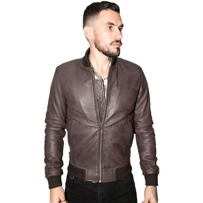 Infinity Leather Herren-Bomberjacke im Retro-Uni-Stil aus Leder – Pretoria Braun 2XL Infinity Leather Herren-Bomberjacke im Retro-Uni-Stil aus Leder – Pretoria Braun 2XL