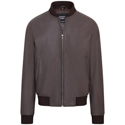 Infinity Leather MA-1 Varsity Bomberjacke aus weichem Leder f�r Herren Braun L Infinity Leather MA-1 Varsity Bomberjacke aus weichem Leder f�r Herren Braun L