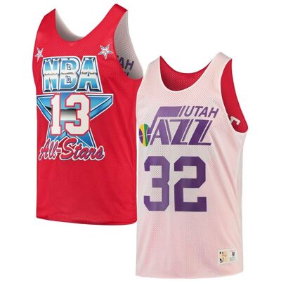 Mitchell & Ness Reversible Utah Jazz Karl Malone Mens Weste Rot XS Mitchell & Ness Reversible Utah Jazz Karl Malone Mens Weste Rot XS