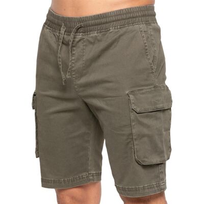 Enzo Herren Cargo Shorts - Khaki Khaki L Enzo Herren Cargo Shorts - Khaki Khaki L