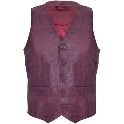 Infinity Leather Hellbraune Lederweste, formelle traditionelle Gilet-Weste Burgund 2XL Infinity Leather Hellbraune Lederweste, formelle traditionelle Gilet-Weste Burgund 2XL