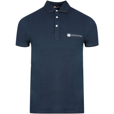 Aquascutum Aldis Crest Block Logo Marineblau Poloshirt Schwarz S Aquascutum Aldis Crest Block Logo Marineblau Poloshirt Schwarz S