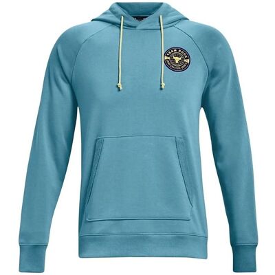 Under Armour Project Rock Mens Blue Heavy Gewicht Terry Hoodie Blau L Under Armour Project Rock Mens Blue Heavy Gewicht Terry Hoodie Blau L