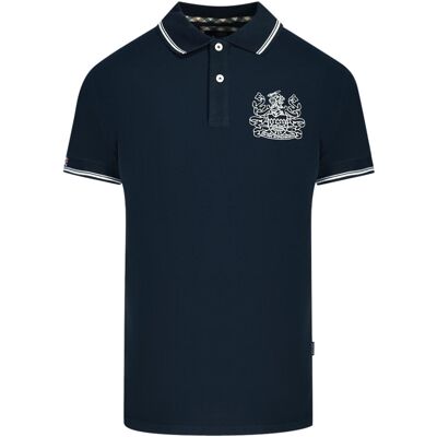 Aquascutum Aldis Marineblaues Poloshirt mit Spitze Blau M Aquascutum Aldis Marineblaues Poloshirt mit Spitze Blau M