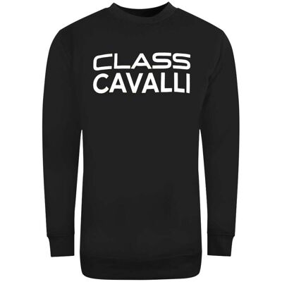 Cavalli Class grosses schwarzes Sweatshirt mit auffalligem Logo-Design Schwarz XL Cavalli Class grosses schwarzes Sweatshirt mit auffalligem Logo-Design Schwarz XL