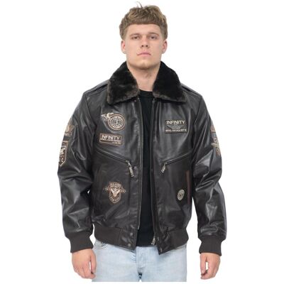 Infinity Leather Herren-Bomberjacke der US Air Force aus Leder – Wellington Braun XS Infinity Leather Herren-Bomberjacke der US Air Force aus Leder – Wellington Braun XS