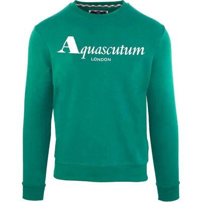 Aquascutum Bold London Logo Grünes Sweatshirt Grün XL Aquascutum Bold London Logo Grünes Sweatshirt Grün XL